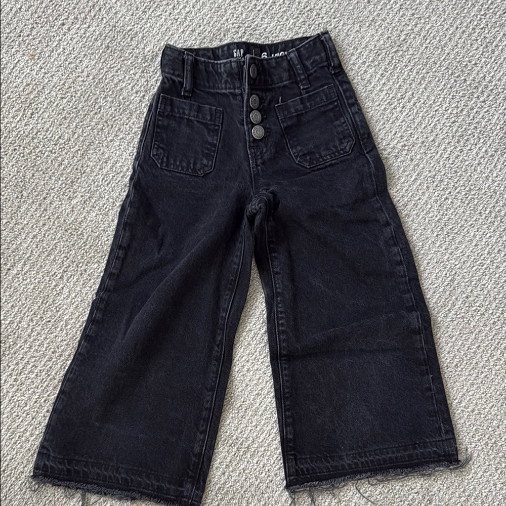 GAP Kids Charcoal Wide-Leg Jeans
